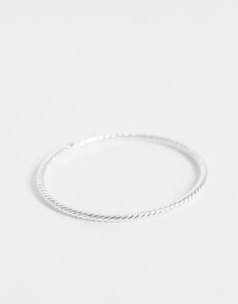 Kingsley Ryan textured ridge band ring in sterling silver - view 1