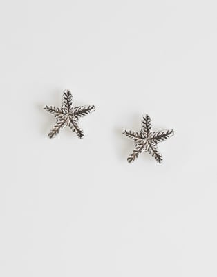 Kingsley Ryan Textured Starfish Stud Earrings In Orange