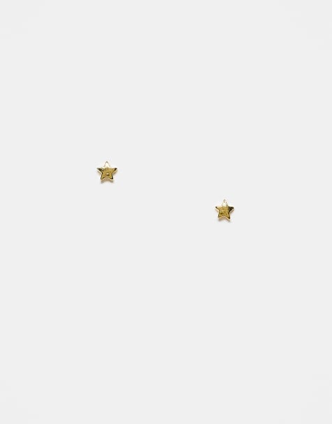 Kingsley Ryan tiny star gold-plated earrings - view 1