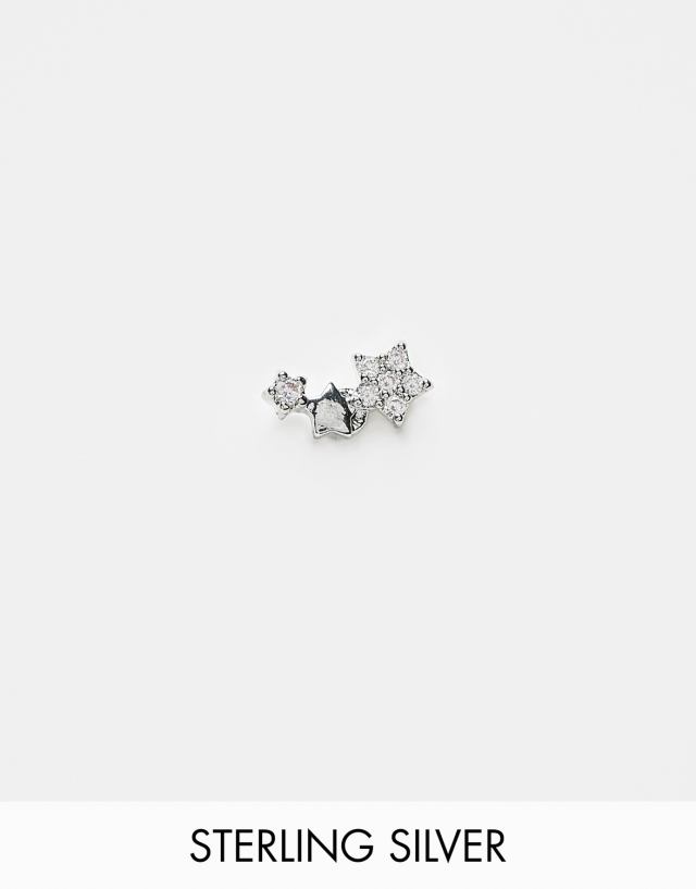 Kingsley Ryan - treble diamante star labret earring in sterling silver