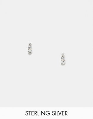 Kingsley Ryan Kingsley Ryan treble gem drop stud earrings in sterling silver