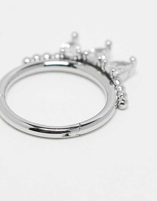 Kingsley Ryan treble petal gem helix piercing clicker earring in sterling silver, 3 of 4