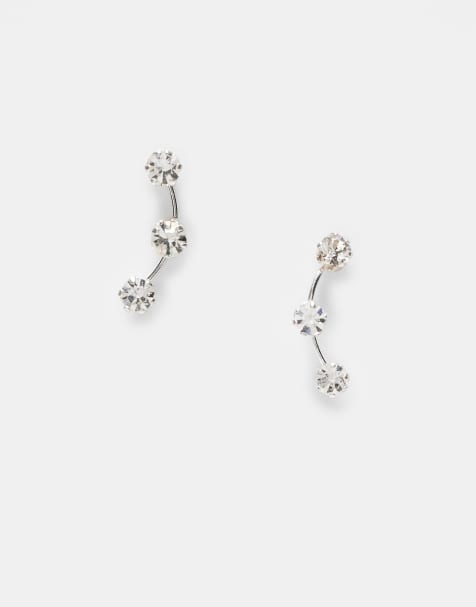 Kingsley Ryan triple gem crawler stud earrings in sterling silver - view 1