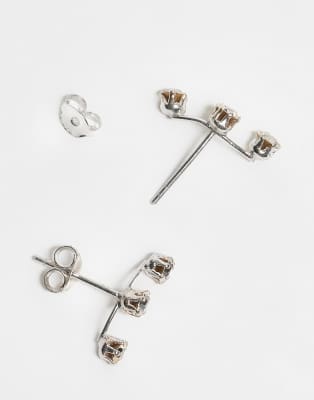 ★2024NEW★younglyyoungley★Console stud earrings Kingsley Ryan triple gem crawler stud earrings in sterling