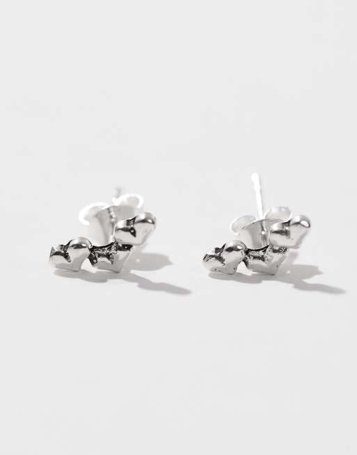 Kingsley Ryan triple heart stud earrings in sterling silver