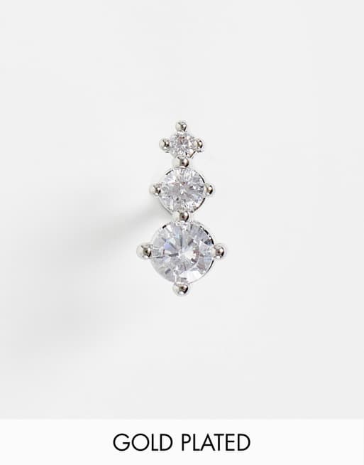 Kingsley Ryan triple pearl micro piercing in gold plated