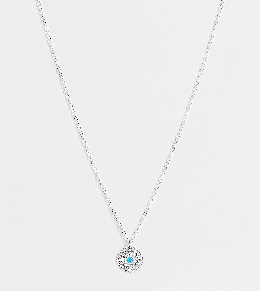 Kingsley Ryan turquoise coin necklace in sterling silver