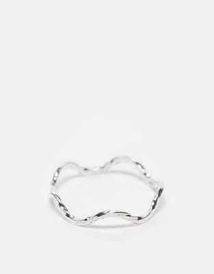 Kingsley Ryan Kingsley Ryan twisted wave band ring in sterling silver