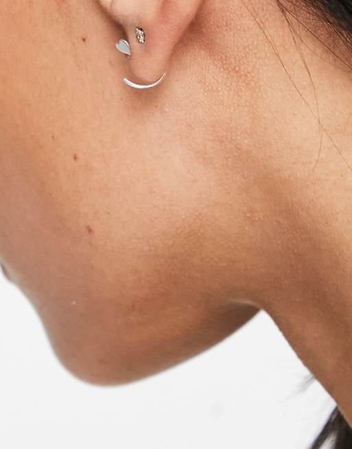 Kingsley Ryan – Umwickelnde Ohrringe aus Sterlingsilber mit Herzdetail, 4 von 4