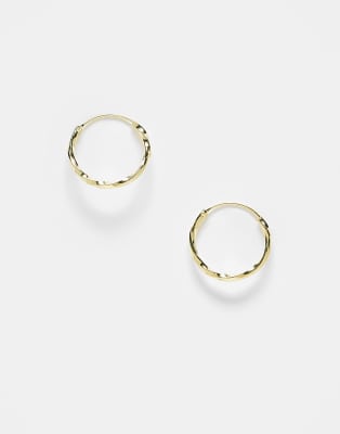 Kingsley Ryan - Vergoldete Creolen mit verdrehtem Design, 14 mm-Goldfarben