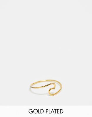 Kingsley Ryan - Vergoldeter Ring mit Wellendetail-Goldfarben