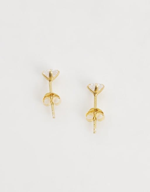 Kingsley Ryan – Vergoldeter, runder Ohrstecker mit Schmuckstein, 5 mm, 3 von 4