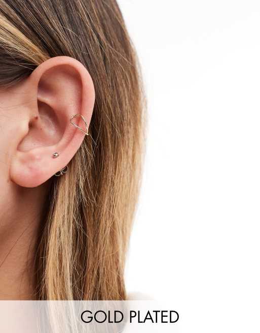 Kingsley Ryan – Vergoldeter, überkreuzter Ear Cuff in Gold