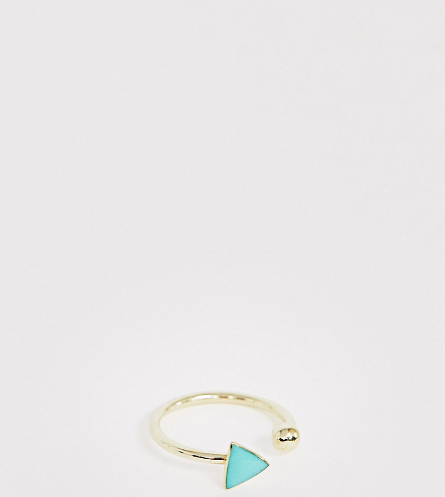 Kingsley Ryan - Verguld echt zilveren turquoise ring met triangeldetail-Goud