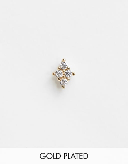 Kingsley Ryan - Vergulde piercing met siersteentje in goud