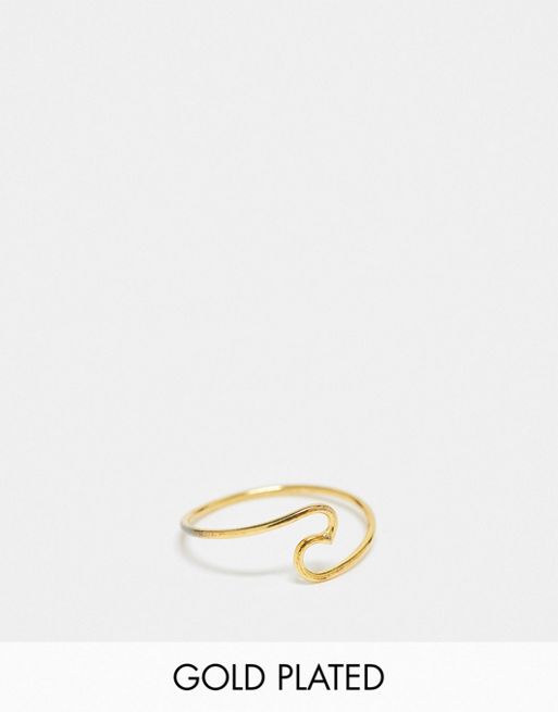 Kingsley Ryan wave ring in gold plated