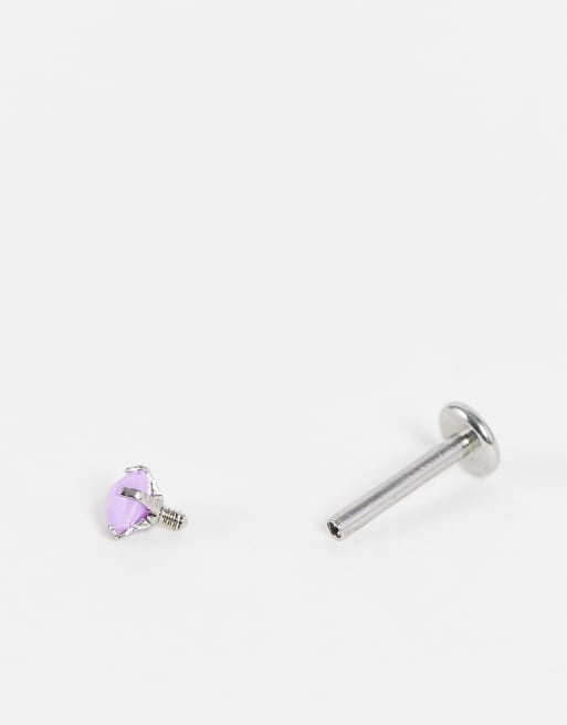 Kingsley Ryan x3 pack cartilage studs with coloured crystals in sterling silver ASOS