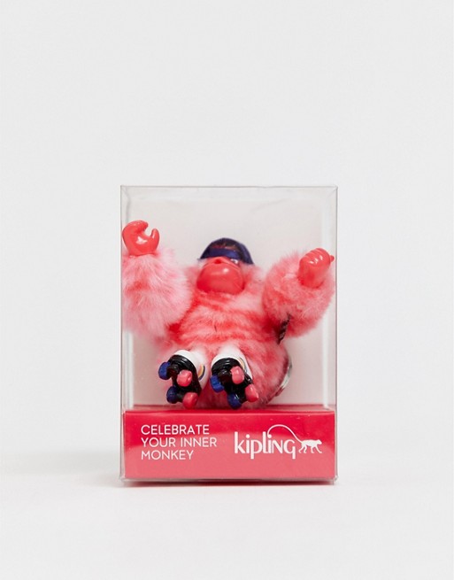 Kipling rollerskate monkey keyring in pink