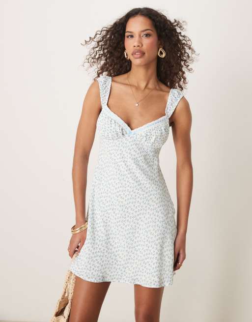 bust detail a-line mini dress in sky blue Embellished Draped Strapless A-Line Mini Dress in Sky Blue - 4