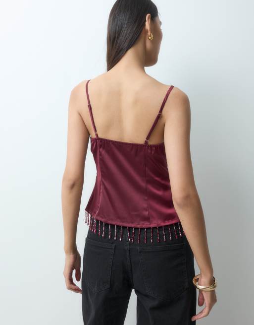 Kiss The Sky embelished bust cami top in purple, 4 of 5