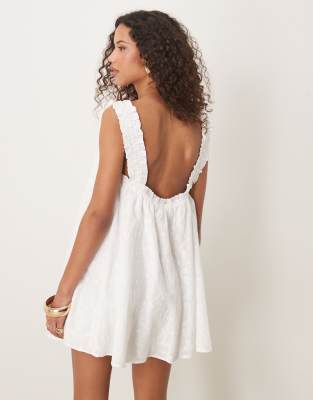 KISS THE SKY EYELET BABYDOLL DRESS WITH FRILLY STRAPS 