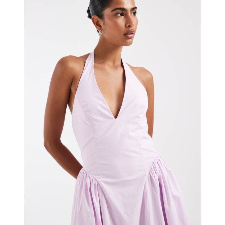 slim fit dress slacks Miravie Embellished Cowl-Neck Ruffled Maxi Dress in Lilac main image 1