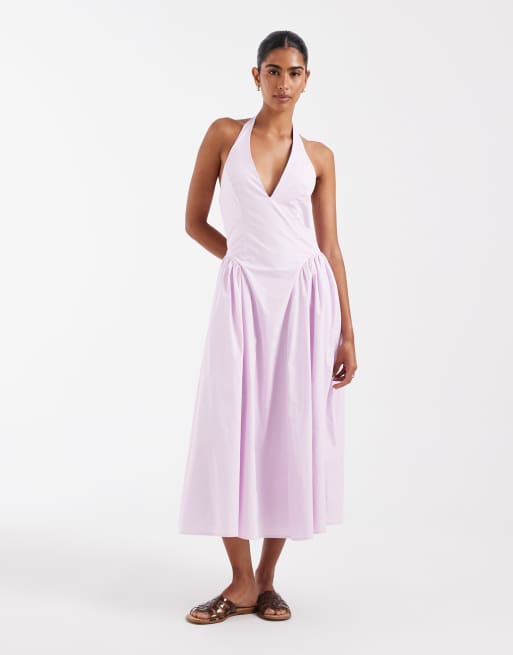 Kiss The Sky halter neck midaxi dress in lilac | ASOS
