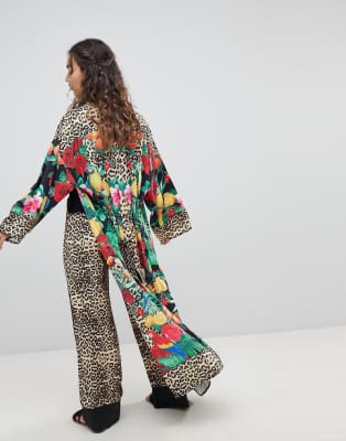 Kiss The Sky Kimono In Tropical Leopard Print Two Piece Asos