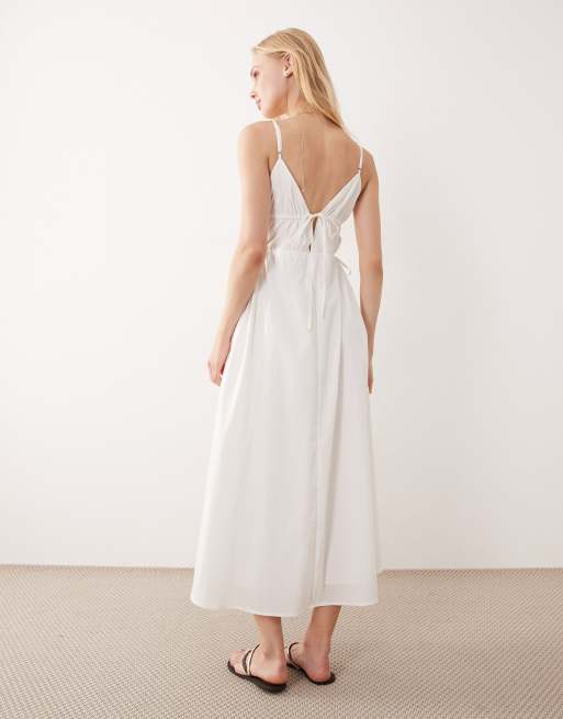 Kiss The Sky - Lucia - Robe longueur mollet à fronces - Blanc, 2 de 4