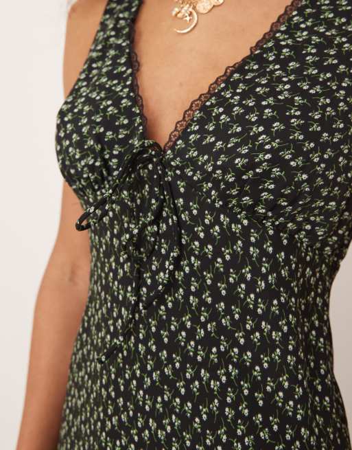 Kiss The Sky maxi dress in black floral print