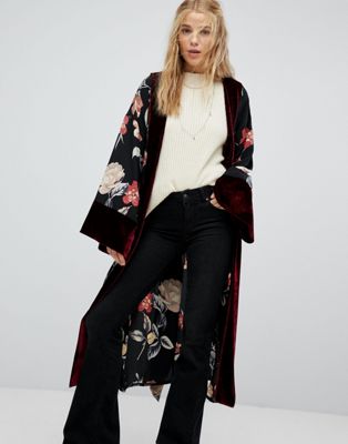 velvet maxi kimono