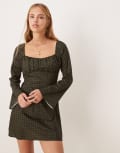 [Kiss The Sky] Kiss The Sky polka dot mini dress in forest green 14 Forest green