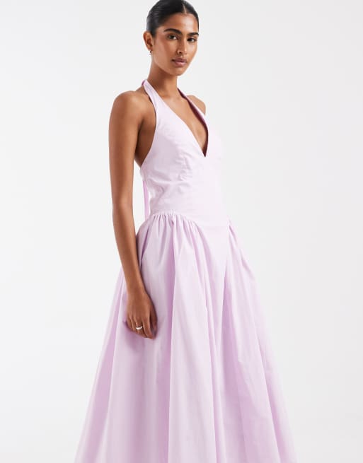 Kiss The Sky - Robe longueur mollet à dos nu - Lilas, 3 de 4