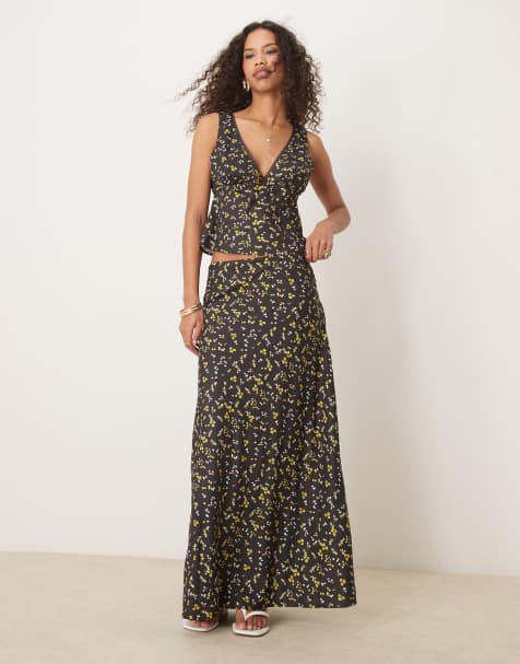 Kiss The Sky maxi slip skirt co-ord