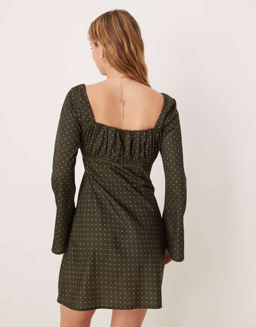 Kiss The Sky - Vestito corto verde bosco a pois, 3 di 4