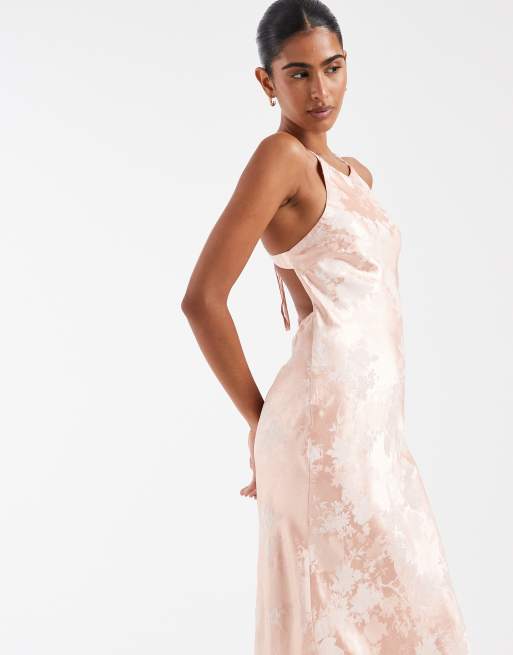 ivory sequin bridesmaid dress Sweet Kiss Maxi Dress Pink main image 1