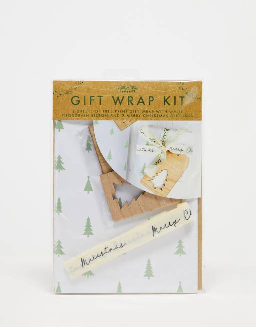 Kit de papel de regalo, cintas y etiquetas Snow place like home de Ginger Ray