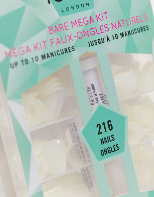 Kit de uñas postizas con diseño cuadrado Totally Bare de Elegant Touch, 4 de 4