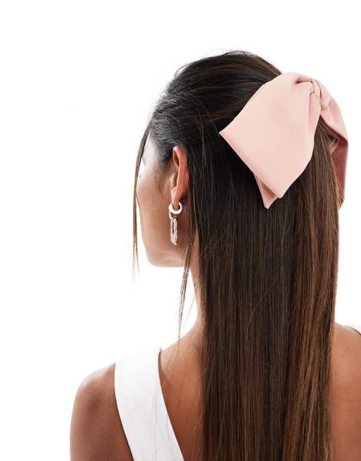 Kitsch - 1 pince à cheveux avec nœud en tissu - Bois de rose, 3 de 4