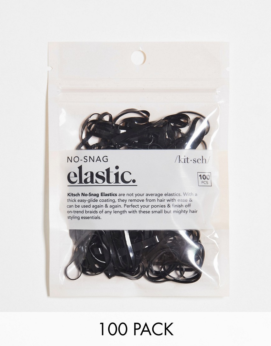 Kitsch Black No Snag Elastic 100 pack-No colour