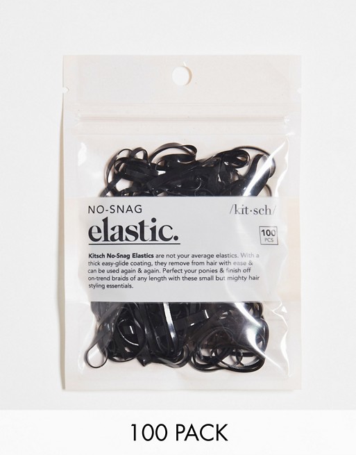 Kitsch Black No Snag Elastic 100 pack
