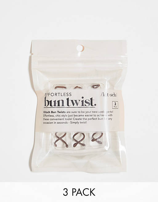 Kitsch Brown Bun Twist - 3 pack