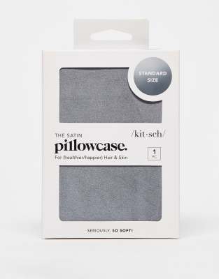 Kitsch Charcoal Satin Pillowcase