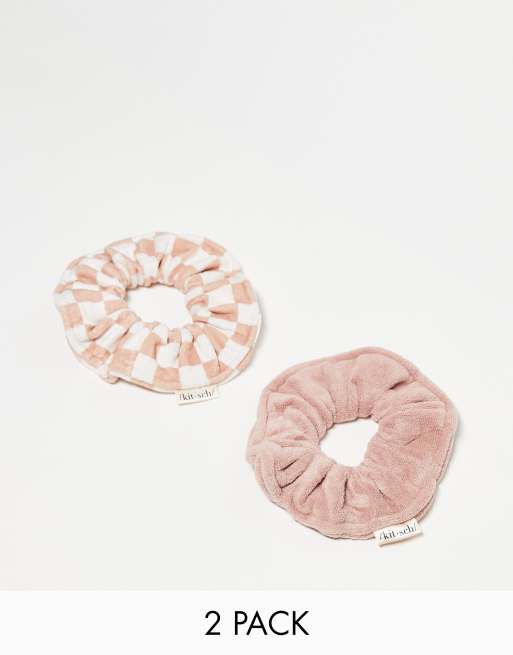 Kitsch - Elastici per capelli in microfibra quick dry - Terracotta a scacchi