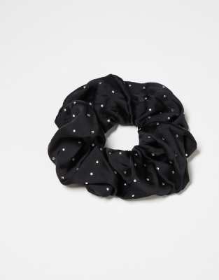 Kitsch Kitsch Fabric Rhinestone Brunch Scrunchie - Black-No colour