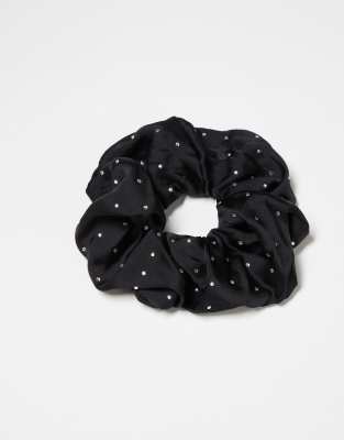 Kitsch Kitsch Fabric Rhinestone Scrunchie 1 Pack - Black-No colour