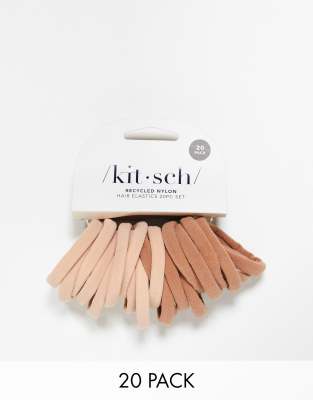 Kitsch - Haargummi aus Nylon im 20er-Pack, Farbton: Blush-Rosa