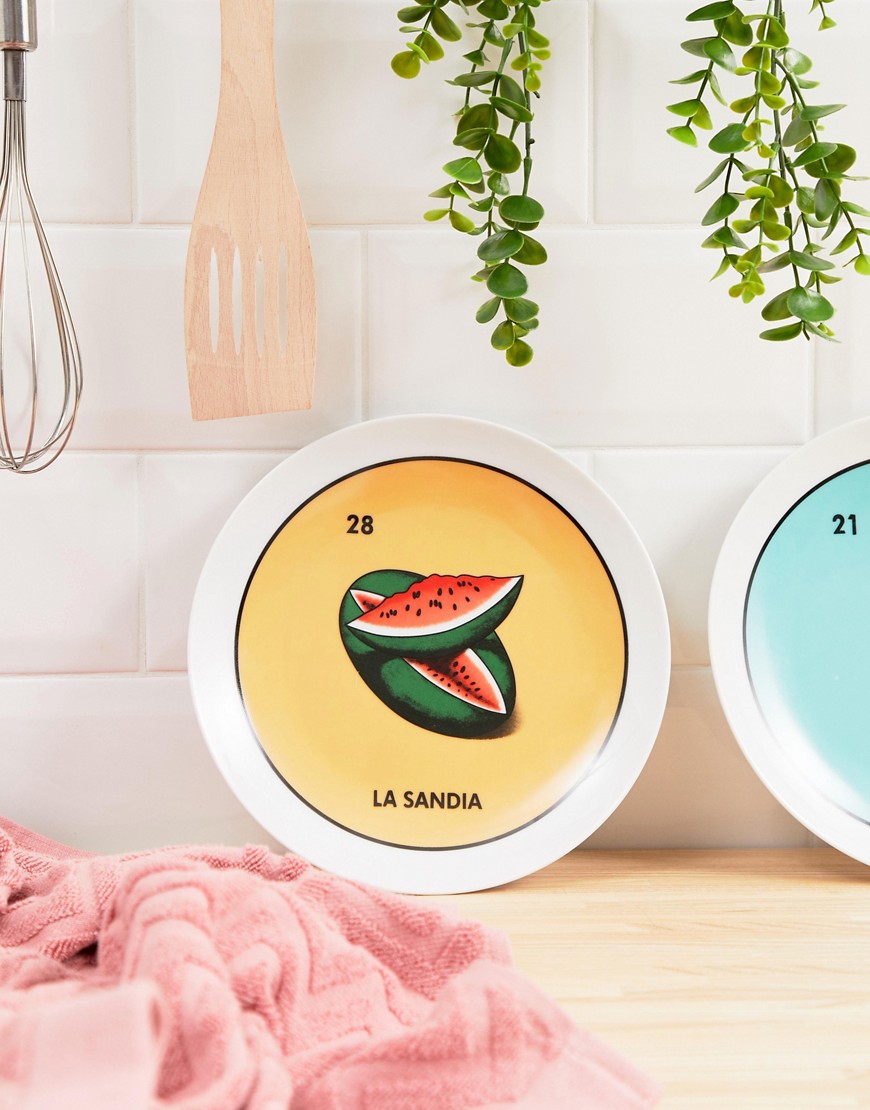 Kitsch Kitchen – Tallrik med vattenmelon-Flerfärgad