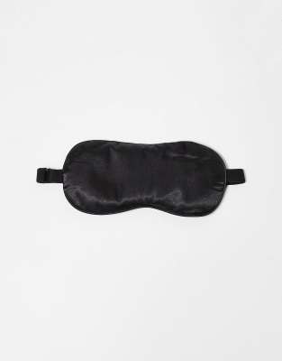 Lavender Weighted Satin Eye Mask - Black-No color