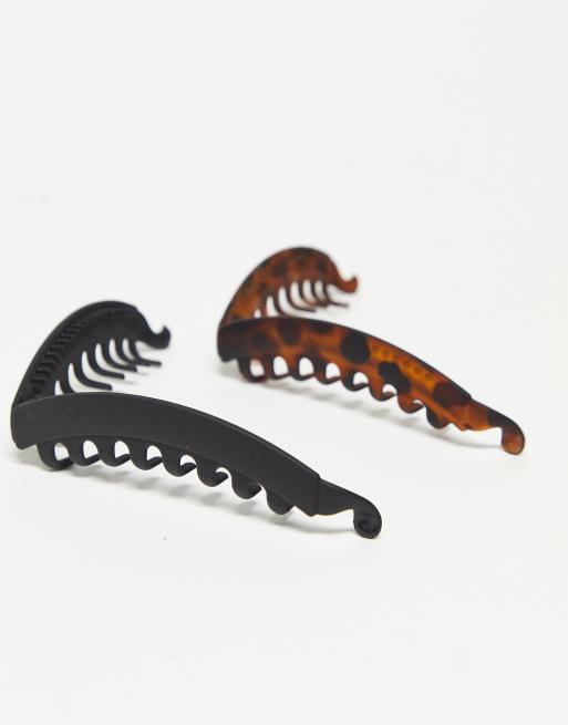 2 Barrettes à Cheveux Clips Français En Résine Style écaille De Tortue - Blanc, Marque Uxcell, Neuf Avec étiquettes